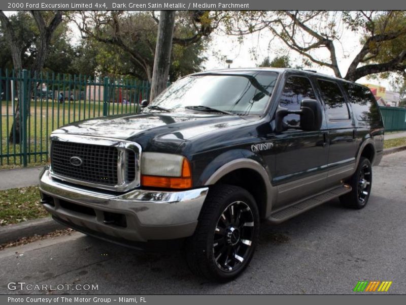 Dark Green Satin Metallic / Medium Parchment 2000 Ford Excursion Limited 4x4