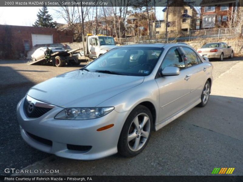 Satin Silver Metallic / Gray 2003 Mazda MAZDA6 s Sedan