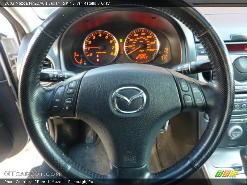 Satin Silver Metallic / Gray 2003 Mazda MAZDA6 s Sedan