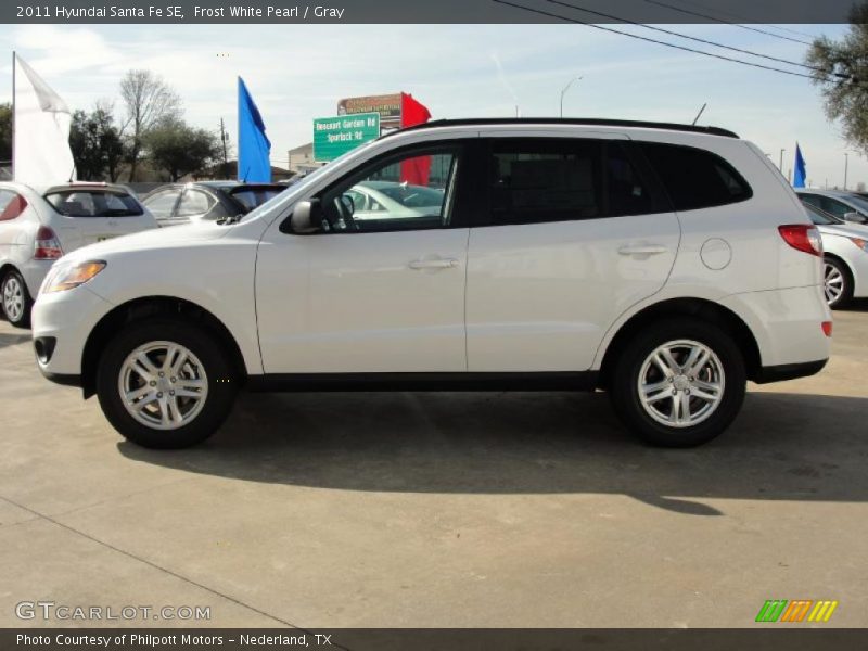 Frost White Pearl / Gray 2011 Hyundai Santa Fe SE