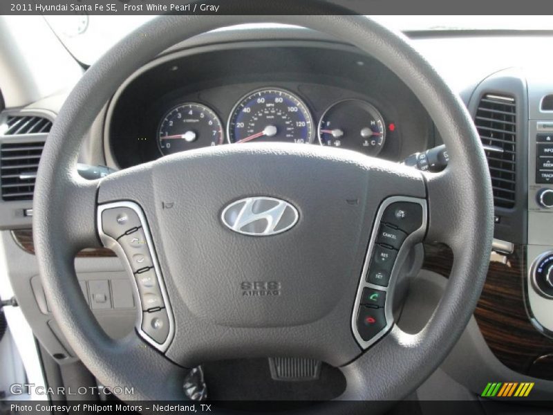 Frost White Pearl / Gray 2011 Hyundai Santa Fe SE