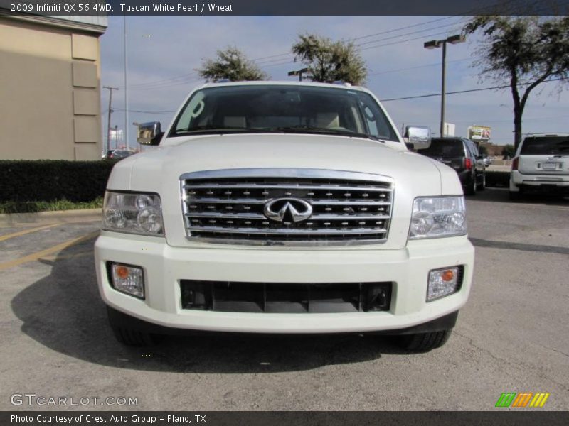 Tuscan White Pearl / Wheat 2009 Infiniti QX 56 4WD