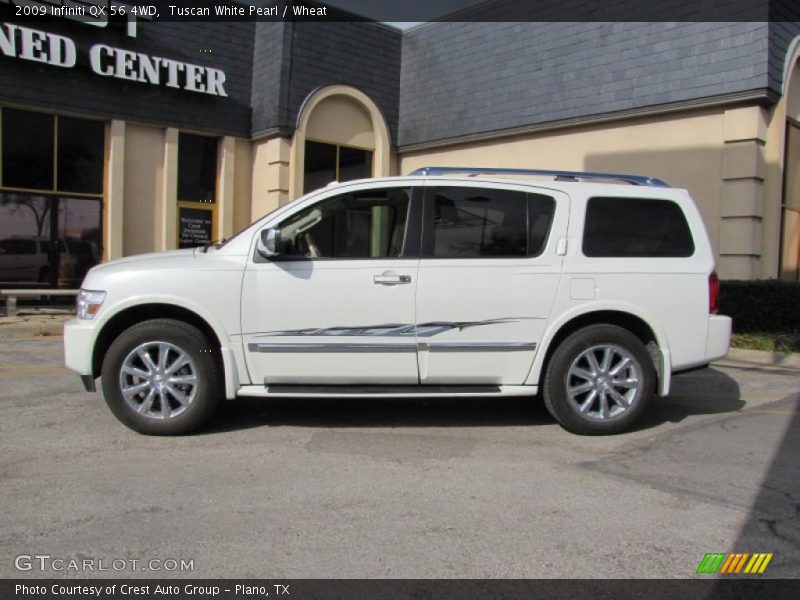 Tuscan White Pearl / Wheat 2009 Infiniti QX 56 4WD