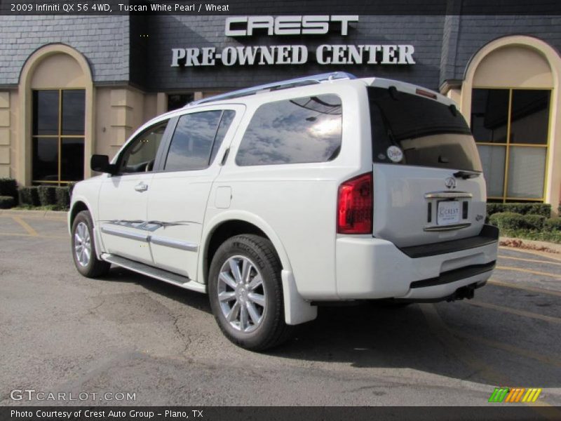 Tuscan White Pearl / Wheat 2009 Infiniti QX 56 4WD