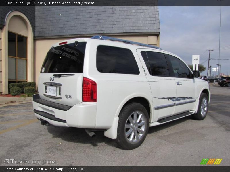 Tuscan White Pearl / Wheat 2009 Infiniti QX 56 4WD