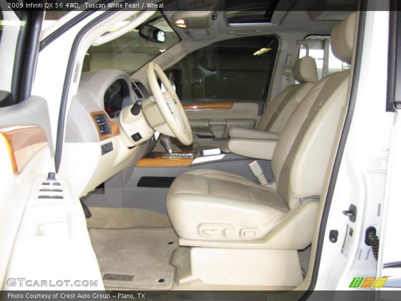 Tuscan White Pearl / Wheat 2009 Infiniti QX 56 4WD