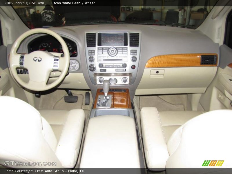 Tuscan White Pearl / Wheat 2009 Infiniti QX 56 4WD