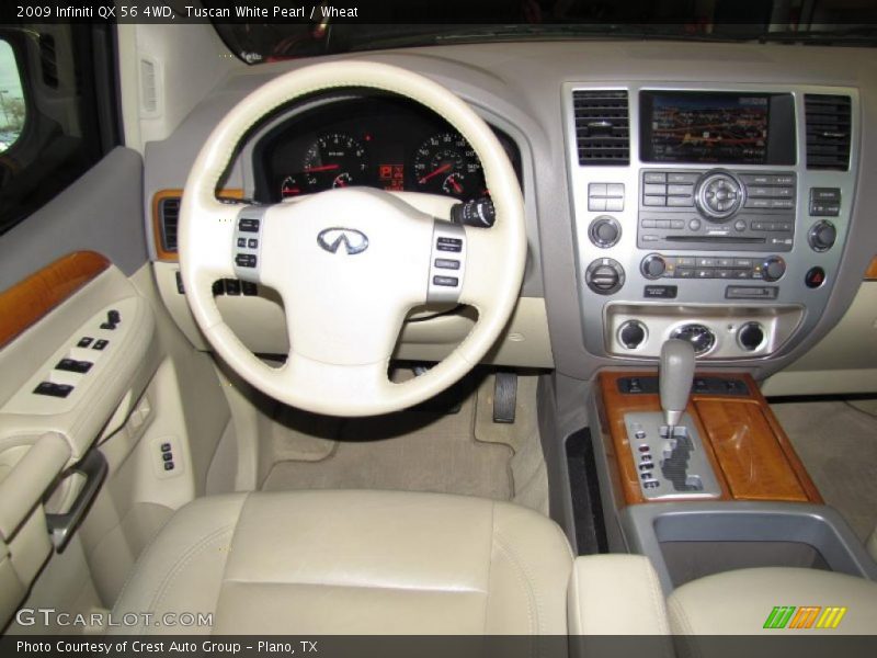 Tuscan White Pearl / Wheat 2009 Infiniti QX 56 4WD