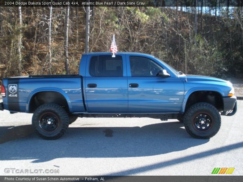 Atlantic Blue Pearl / Dark Slate Gray 2004 Dodge Dakota Sport Quad Cab 4x4