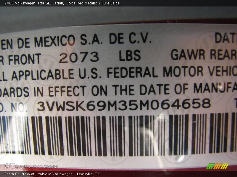 Spice Red Metallic / Pure Beige 2005 Volkswagen Jetta GLS Sedan