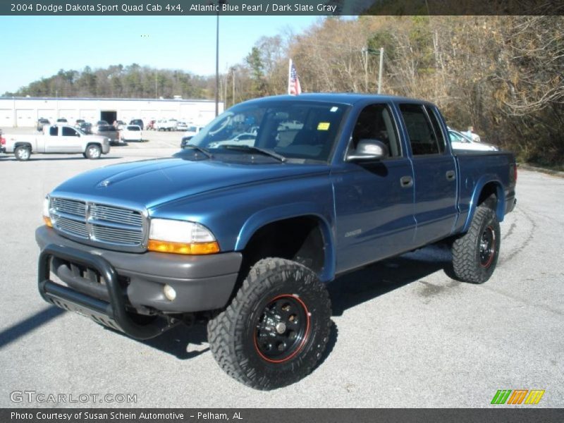 Atlantic Blue Pearl / Dark Slate Gray 2004 Dodge Dakota Sport Quad Cab 4x4