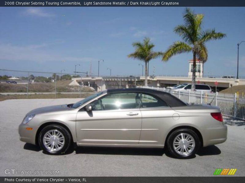 Light Sandstone Metallic / Dark Khaki/Light Graystone 2008 Chrysler Sebring Touring Convertible