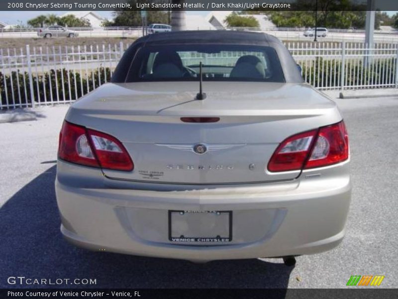 Light Sandstone Metallic / Dark Khaki/Light Graystone 2008 Chrysler Sebring Touring Convertible