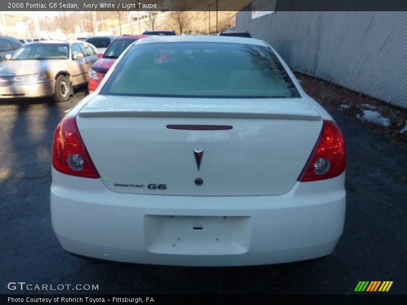 Ivory White / Light Taupe 2008 Pontiac G6 Sedan