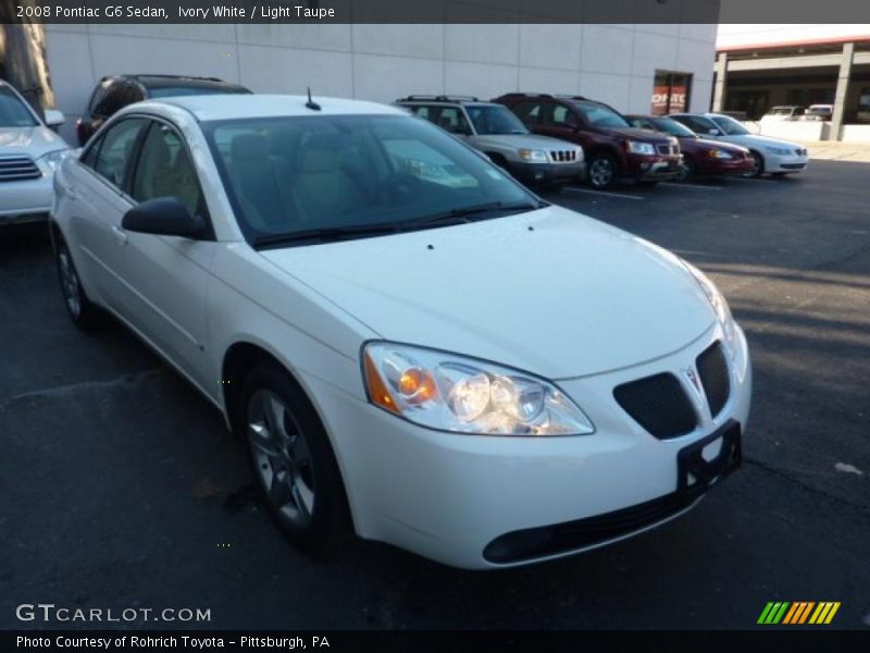 Ivory White / Light Taupe 2008 Pontiac G6 Sedan