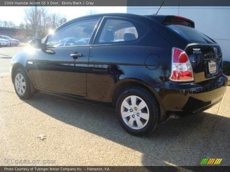 Ebony Black / Gray 2009 Hyundai Accent GS 3 Door