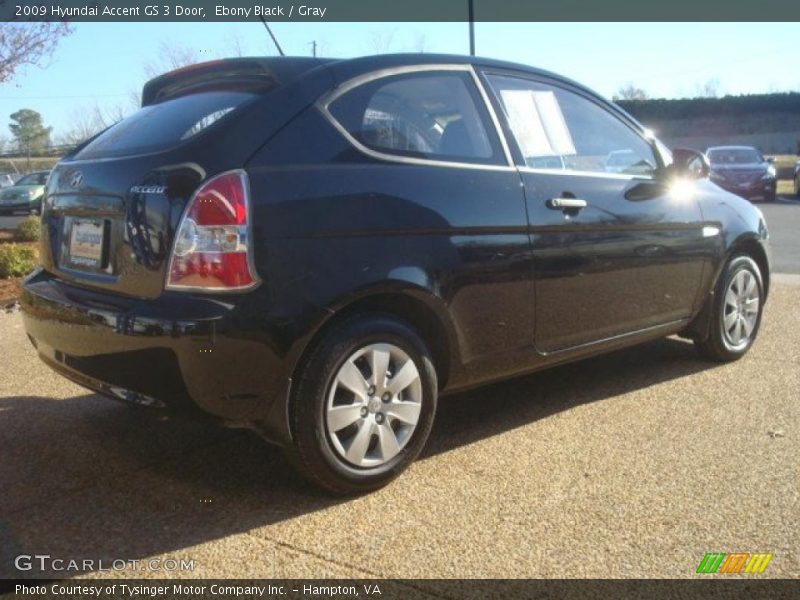 Ebony Black / Gray 2009 Hyundai Accent GS 3 Door