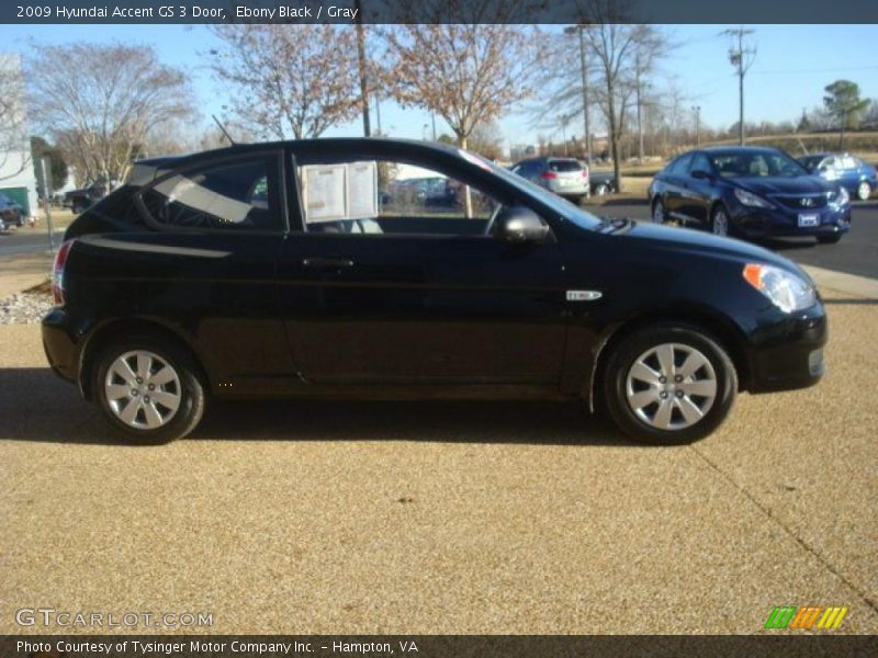 Ebony Black / Gray 2009 Hyundai Accent GS 3 Door