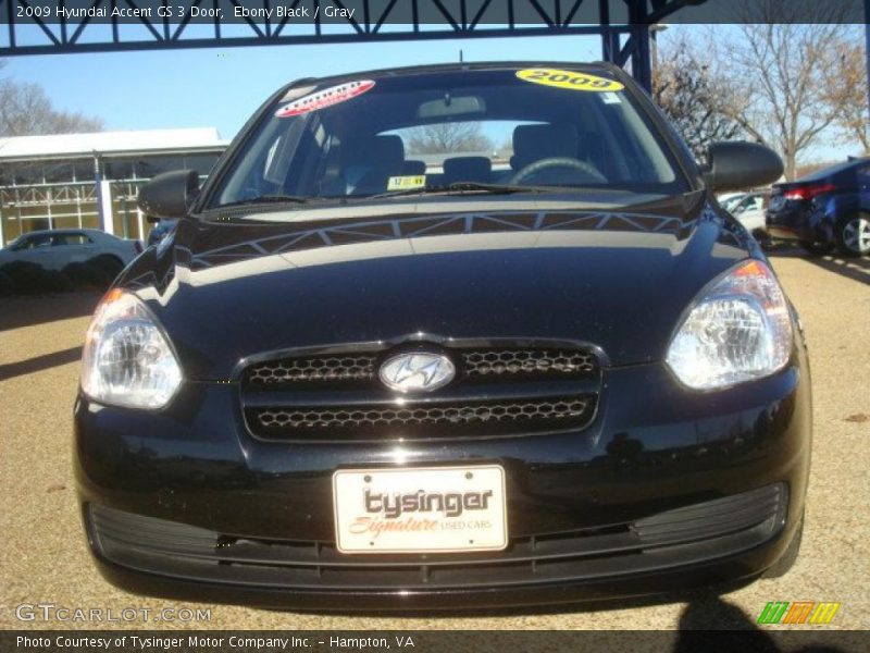 Ebony Black / Gray 2009 Hyundai Accent GS 3 Door