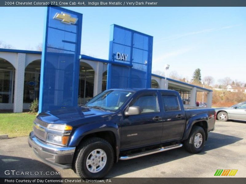 Indigo Blue Metallic / Very Dark Pewter 2004 Chevrolet Colorado Z71 Crew Cab 4x4