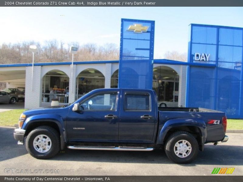 Indigo Blue Metallic / Very Dark Pewter 2004 Chevrolet Colorado Z71 Crew Cab 4x4