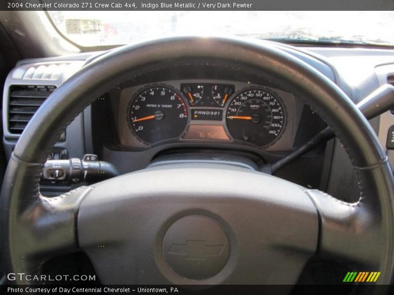 Indigo Blue Metallic / Very Dark Pewter 2004 Chevrolet Colorado Z71 Crew Cab 4x4