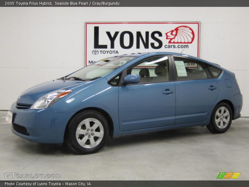 Seaside Blue Pearl / Gray/Burgundy 2005 Toyota Prius Hybrid