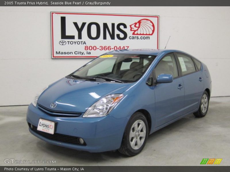 Seaside Blue Pearl / Gray/Burgundy 2005 Toyota Prius Hybrid