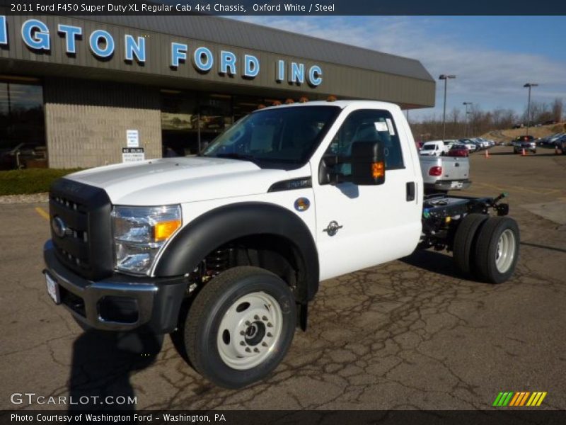 Front 3/4 View of 2011 F450 Super Duty XL Regular Cab 4x4 Chassis