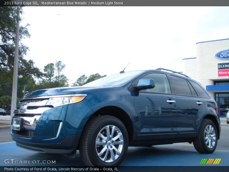 Mediterranean Blue Metallic / Medium Light Stone 2011 Ford Edge SEL