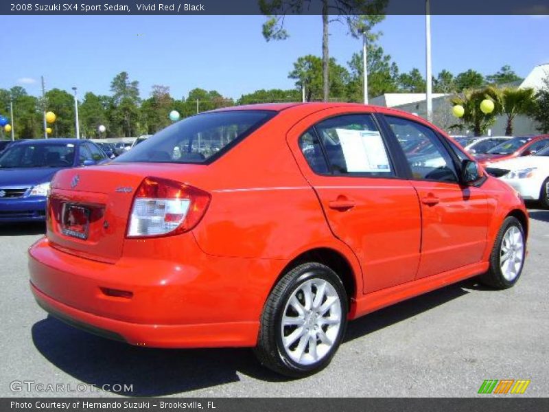 Vivid Red / Black 2008 Suzuki SX4 Sport Sedan
