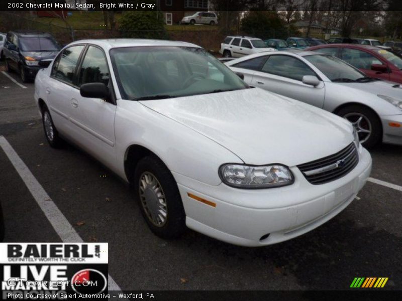 Bright White / Gray 2002 Chevrolet Malibu Sedan
