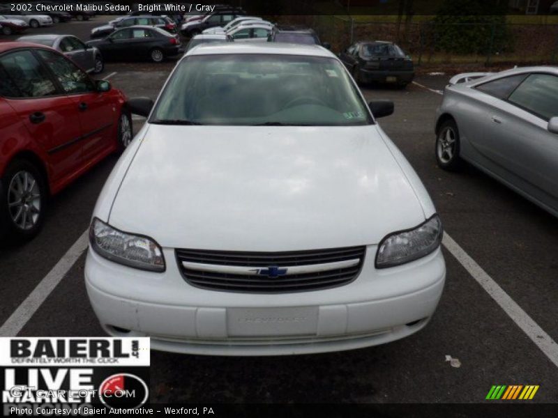 Bright White / Gray 2002 Chevrolet Malibu Sedan
