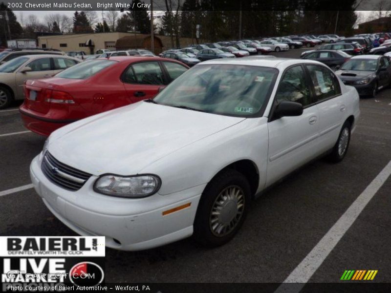 Bright White / Gray 2002 Chevrolet Malibu Sedan