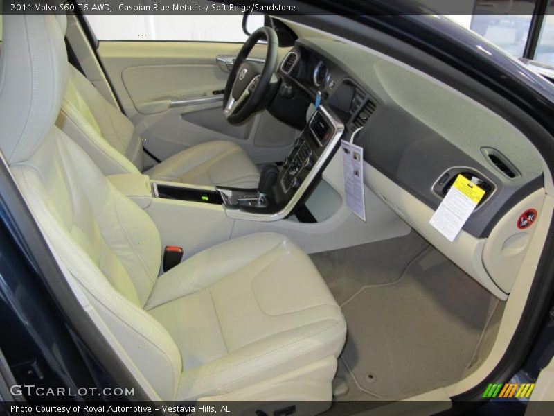 Caspian Blue Metallic / Soft Beige/Sandstone 2011 Volvo S60 T6 AWD