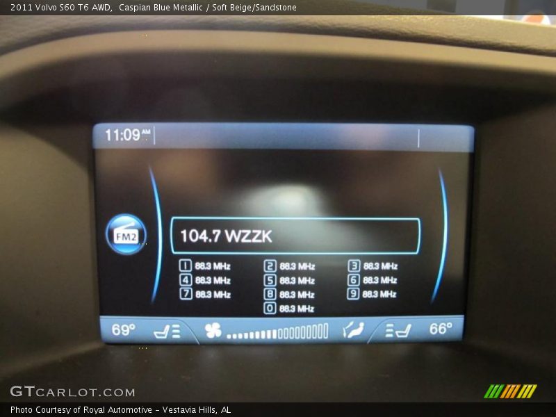 Caspian Blue Metallic / Soft Beige/Sandstone 2011 Volvo S60 T6 AWD