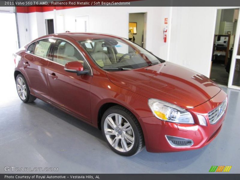 Flamenco Red Metallic / Soft Beige/Sandstone 2011 Volvo S60 T6 AWD