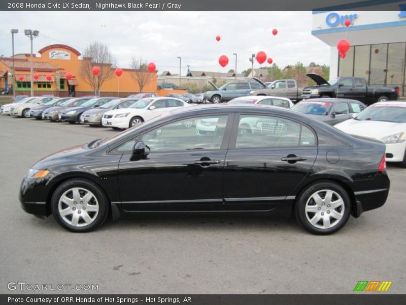 Nighthawk Black Pearl / Gray 2008 Honda Civic LX Sedan