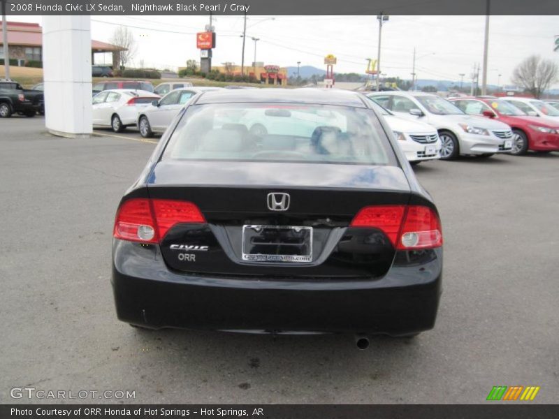Nighthawk Black Pearl / Gray 2008 Honda Civic LX Sedan