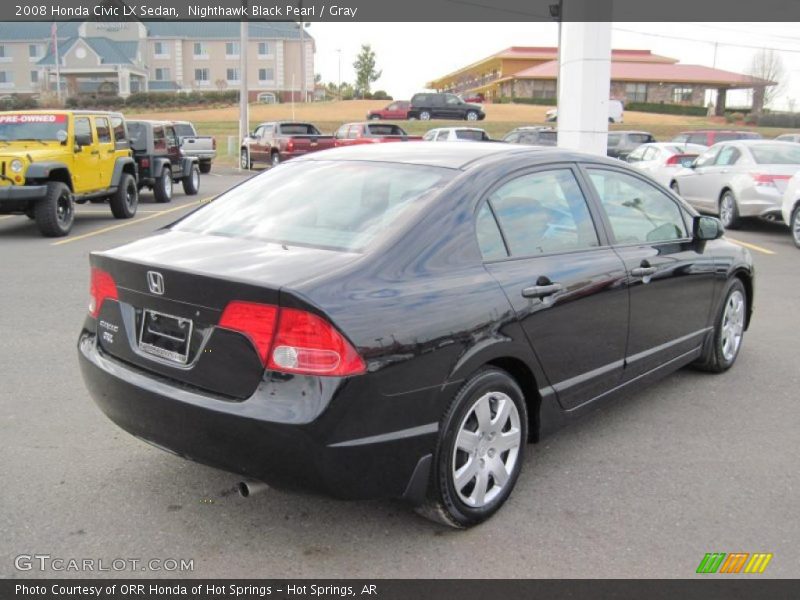Nighthawk Black Pearl / Gray 2008 Honda Civic LX Sedan