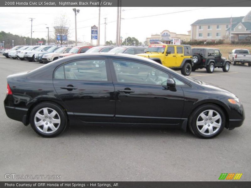 Nighthawk Black Pearl / Gray 2008 Honda Civic LX Sedan