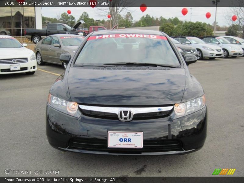 Nighthawk Black Pearl / Gray 2008 Honda Civic LX Sedan