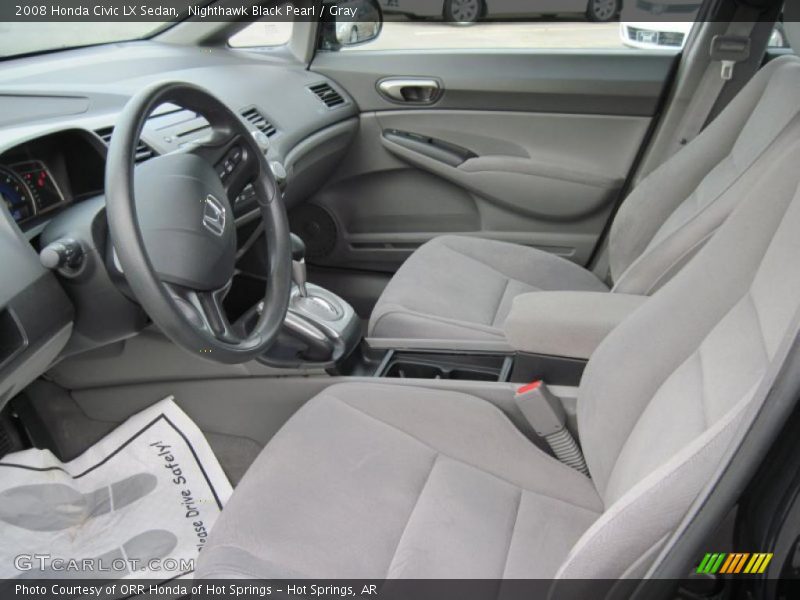 Nighthawk Black Pearl / Gray 2008 Honda Civic LX Sedan
