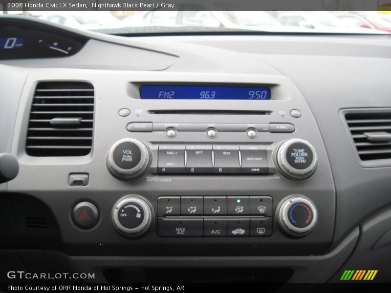 Nighthawk Black Pearl / Gray 2008 Honda Civic LX Sedan