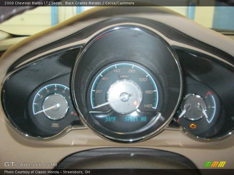 Black Granite Metallic / Cocoa/Cashmere 2009 Chevrolet Malibu LTZ Sedan