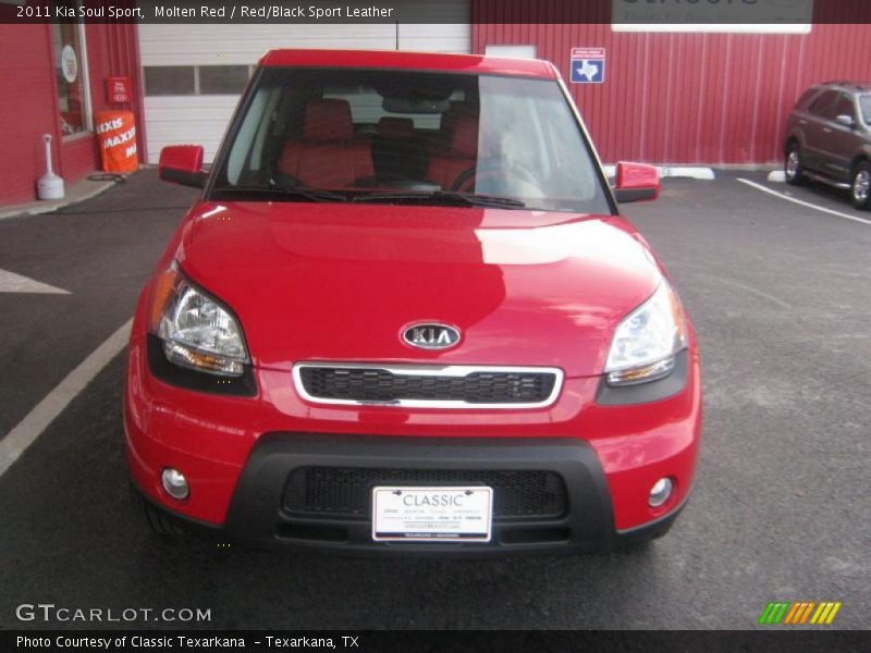 Molten Red / Red/Black Sport Leather 2011 Kia Soul Sport