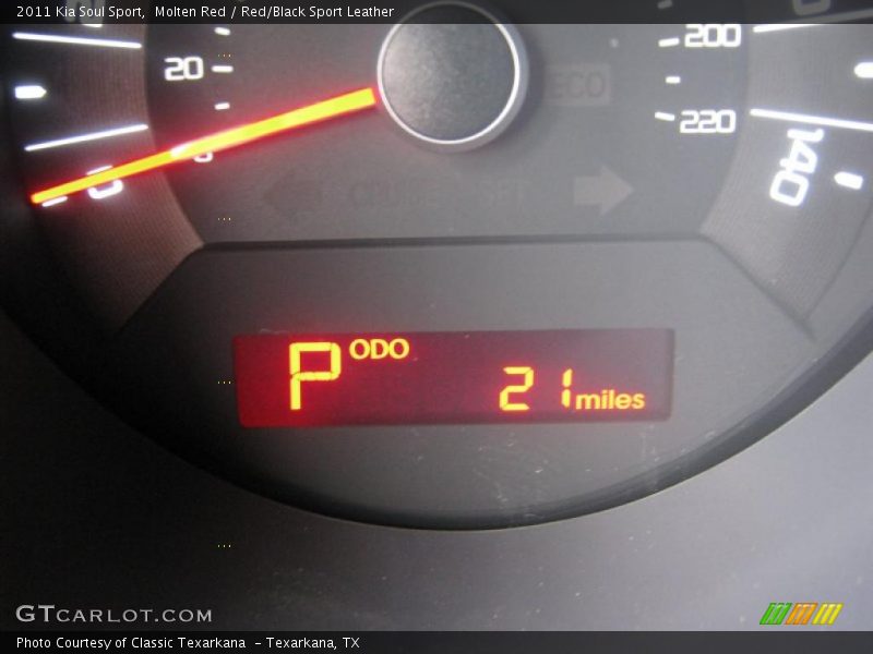 Molten Red / Red/Black Sport Leather 2011 Kia Soul Sport