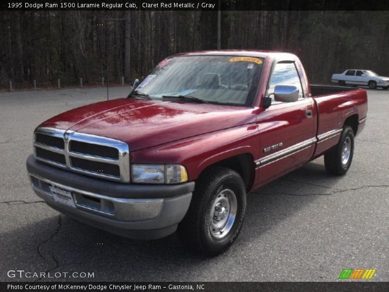 Claret Red Metallic / Gray 1995 Dodge Ram 1500 Laramie Regular Cab