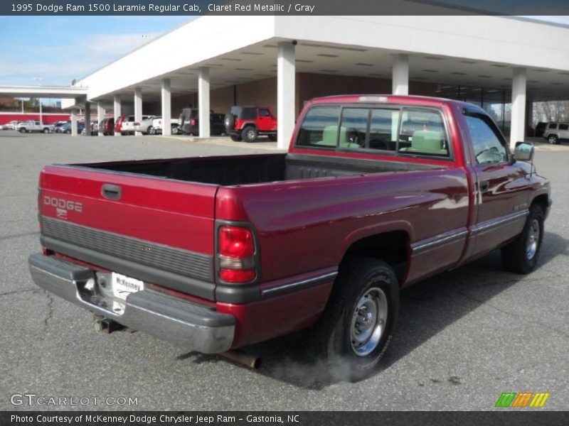 Claret Red Metallic / Gray 1995 Dodge Ram 1500 Laramie Regular Cab