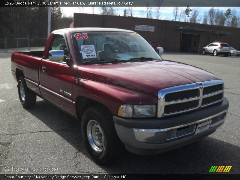 Claret Red Metallic / Gray 1995 Dodge Ram 1500 Laramie Regular Cab